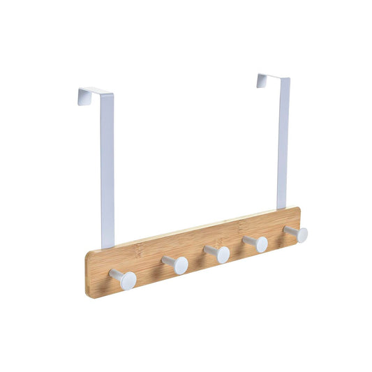 Door Coat Rack Home ESPRIT White Metal Bamboo 38,5 x 4,8 x 25,5 cm-0